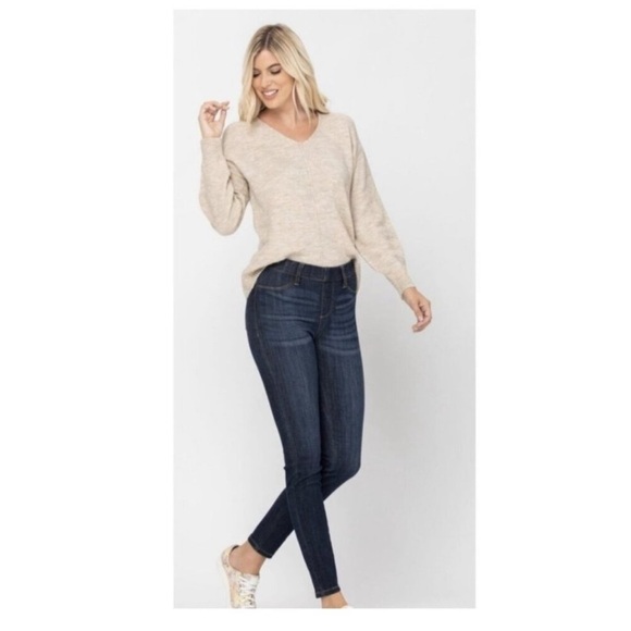 Judy Blue‎ Pull On Skinny Fit Ankle Jeans Women's 5/27 Dark Wash JB8846 - Picture 1 of 11